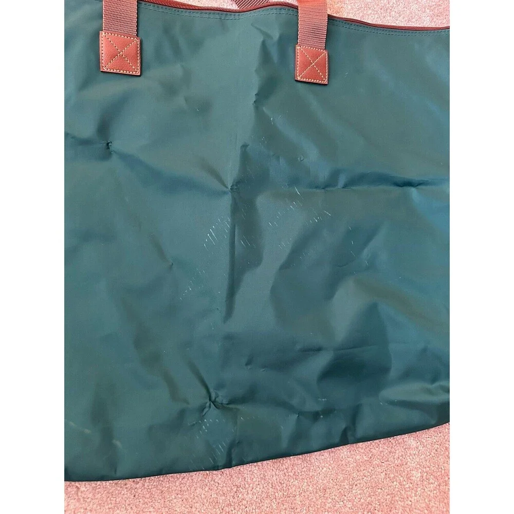 Vintage 90s Polo Ralph Lauren Large Green Nylon Travel Tote Bag Zippered